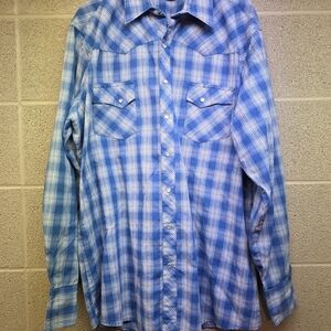 Wrangler Men’s Wrancher Shirts sz XL Snap Button Plaid
